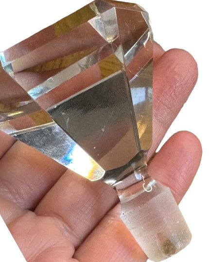 Vintage lead crystal heavy clear perfume bottle
