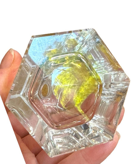 Vintage lead crystal heavy clear perfume bottle