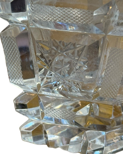 Vintage Perfume Bottle Kristall Handgeschliffen Tall heavy  Elaborate Cut Glass