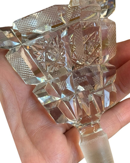 Vintage Perfume Bottle Kristall Handgeschliffen Tall heavy  Elaborate Cut Glass