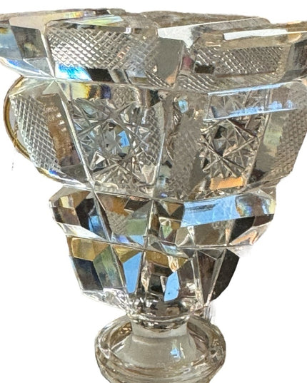 Vintage Perfume Bottle Kristall Handgeschliffen Tall heavy  Elaborate Cut Glass