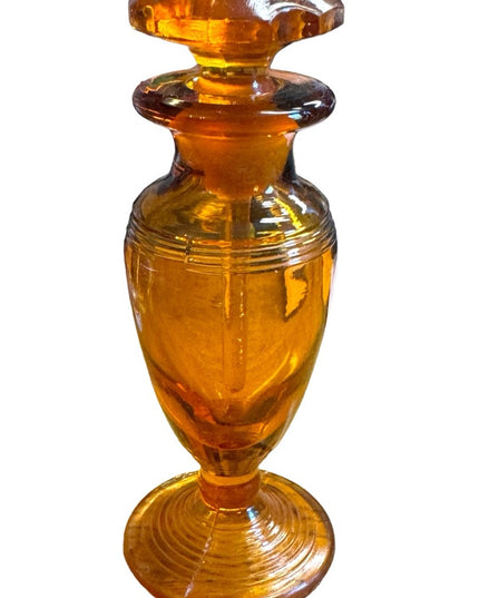 Antique amber glass perfume bottle corset style