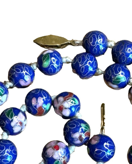 Vintage Chinese cloissone imported metal bead necklace