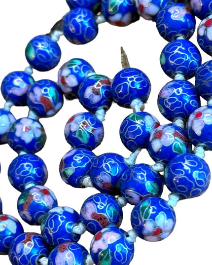 Vintage Chinese cloissone imported metal bead necklace