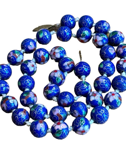 Vintage Chinese cloissone imported metal bead necklace