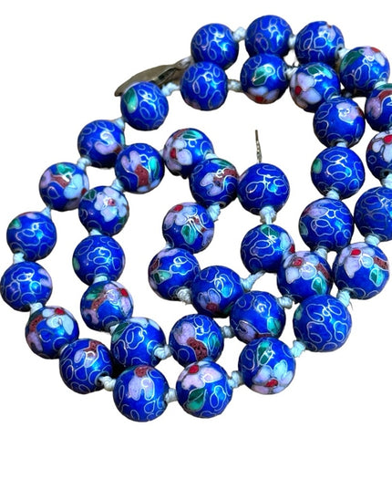 Vintage Chinese cloissone imported metal bead necklace