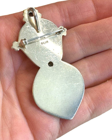 Sajen sterling silver 925 malachite peridot moonstone boneface goddess pendant