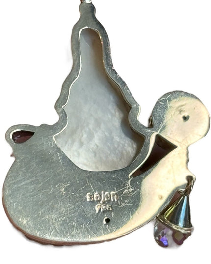 Sajen Bali 925 Sterling silver MOP labradorite druzy amethyst Quan Yin pendant