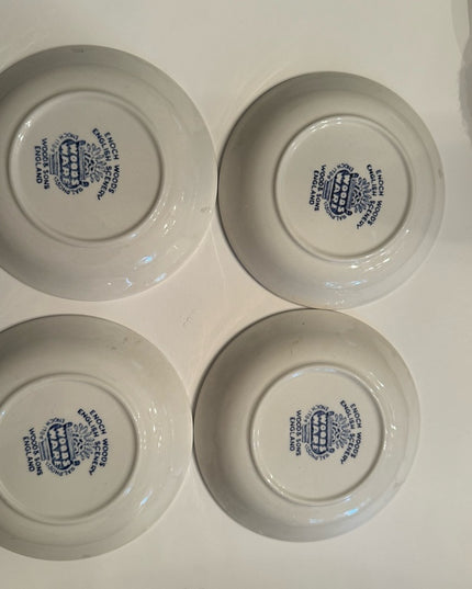 Vintage Woods Ware english pottery blue transfer small condiment bowls
