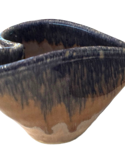 Vintage handmade glazed pottery HEART ♥️ planter