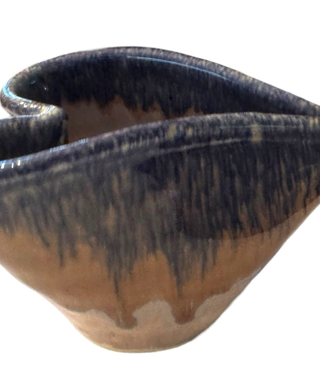 Vintage handmade glazed pottery HEART ♥️ planter