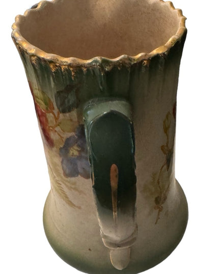Antique Victorian Ware water jug decor pitcher floral flowers