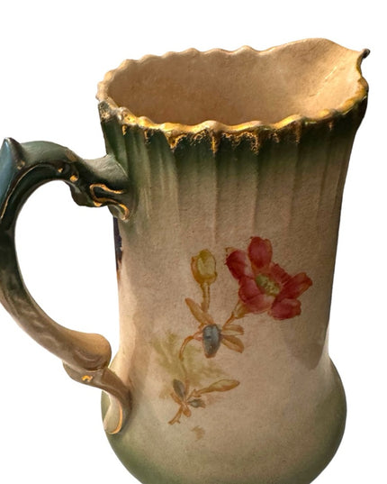 Antique Victorian Ware water jug decor pitcher floral flowers