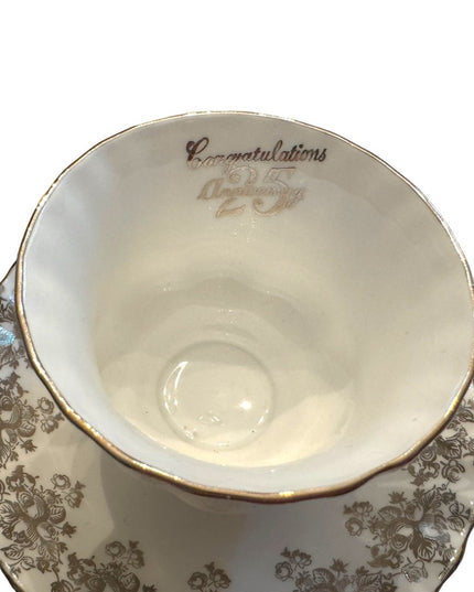 Vintage Royal Albert 25th silver anniversary tea cup set