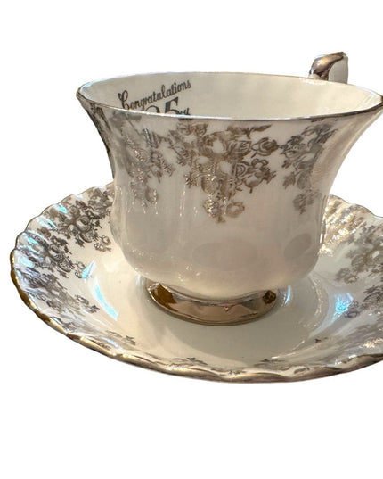 Vintage Royal Albert 25th silver anniversary tea cup set