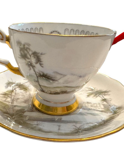 Vintage Royal Tuscan Tea Cup & Saucer Fine English Bone China Rare Olympus