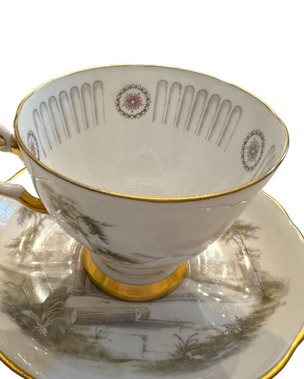 Vintage Royal Tuscan Tea Cup & Saucer Fine English Bone China Rare Olympus