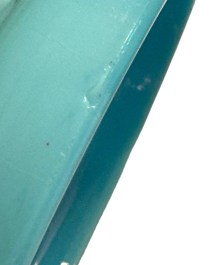 Vintage candy box Portieux Vallerystall blue opaline lid shells feet cut box