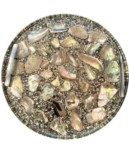 VTG Design Gifts Intern'l Inc Resin lucite Abalone shell Tray 14" RARE