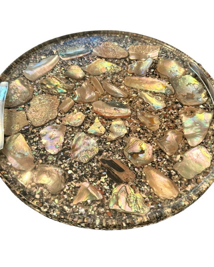 VTG Design Gifts Intern'l Inc Resin lucite Abalone shell Tray 14" RARE