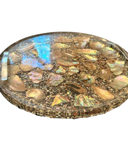 VTG Design Gifts Intern'l Inc Resin lucite Abalone shell Tray 14" RARE