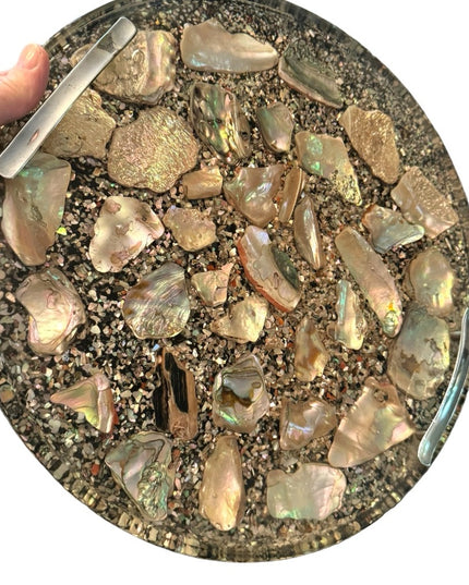 VTG Design Gifts Intern'l Inc Resin lucite Abalone shell Tray 14" RARE