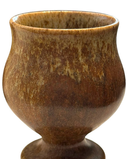 Vintage Peter Knudstrup Elora Canada handmade brown Pottery drinking cup