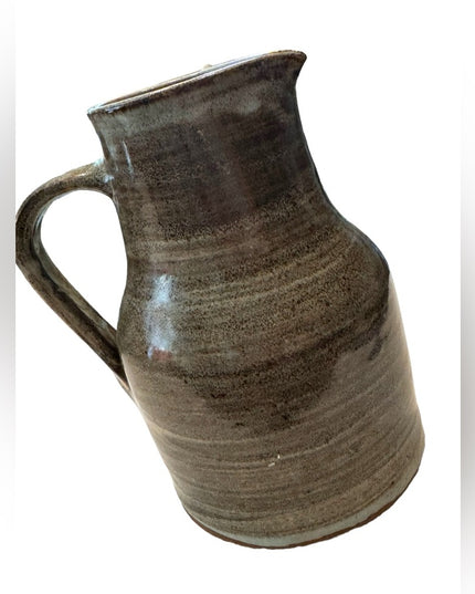 Vintage Blue Gray hues handmade pottery water juice jug