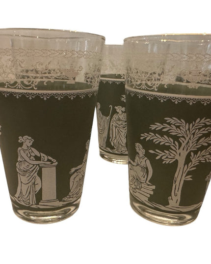Wedgwood Jasperware Jeannette Glass Hellenic Green Tumbler 8 pcs drinking glass