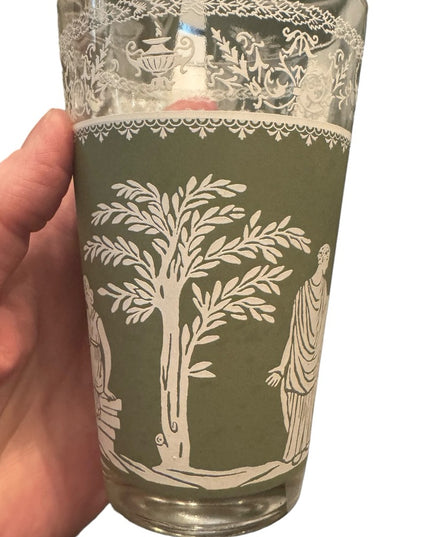 Wedgwood Jasperware Jeannette Glass Hellenic Green Tumbler 8 pcs drinking glass