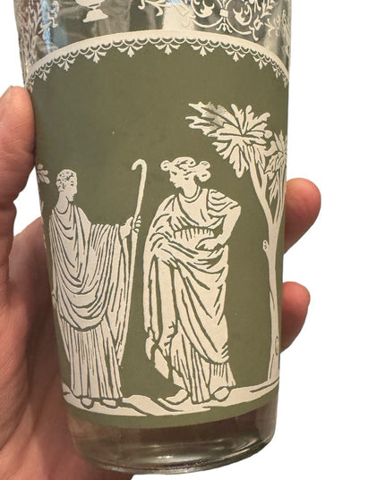 Wedgwood Jasperware Jeannette Glass Hellenic Green Tumbler 8 pcs drinking glass
