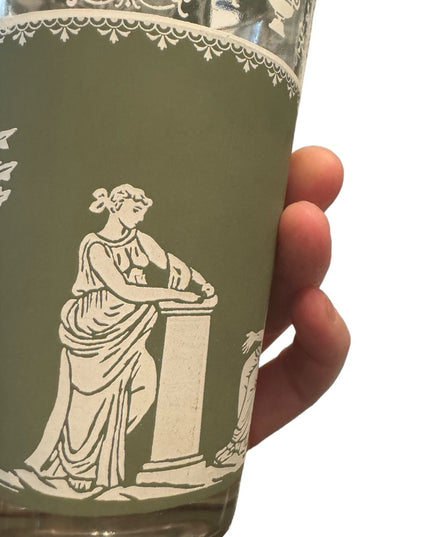 Wedgwood Jasperware Jeannette Glass Hellenic Green Tumbler 8 pcs drinking glass