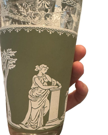 Wedgwood Jasperware Jeannette Glass Hellenic Green Tumbler 8 pcs drinking glass