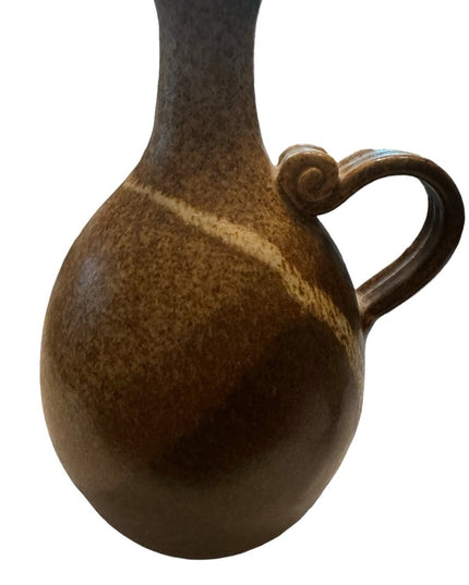 Vintage Peter Knuddtrup Brown ivory handmade pottery decanter jug