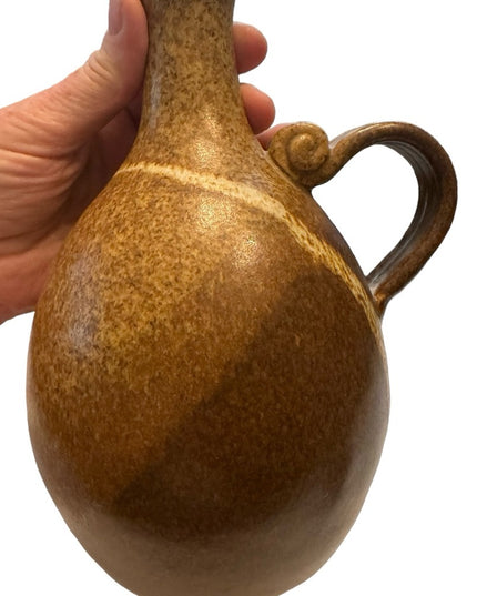 Vintage Peter Knuddtrup Brown ivory handmade pottery decanter jug