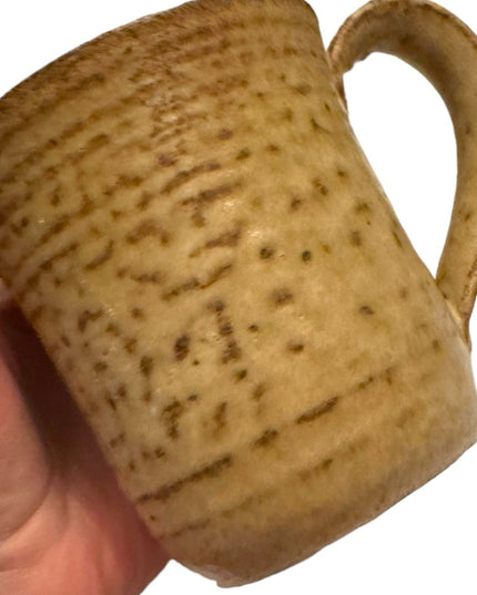 Vintage hand made pottery floral flowers coffee tea mug