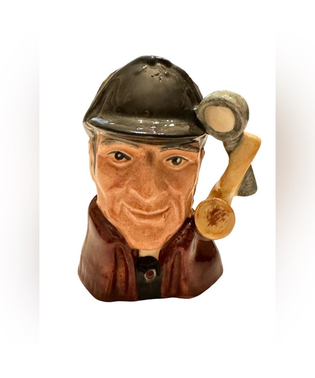 Vintage C1972 The Sleuth Royal Doulton Toby mug Jug mini 3”