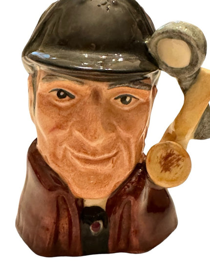 Vintage C1972 The Sleuth Royal Doulton Toby mug Jug mini 3”