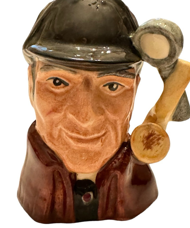 Vintage C1972 The Sleuth Royal Doulton Toby mug Jug mini 3”