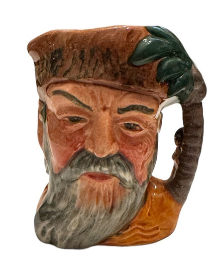 Vintsge Royal Doulton C1959 Robinson Crusoe Ceramic Jug Toby Mug MINI