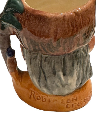 Vintsge Royal Doulton C1959 Robinson Crusoe Ceramic Jug Toby Mug MINI