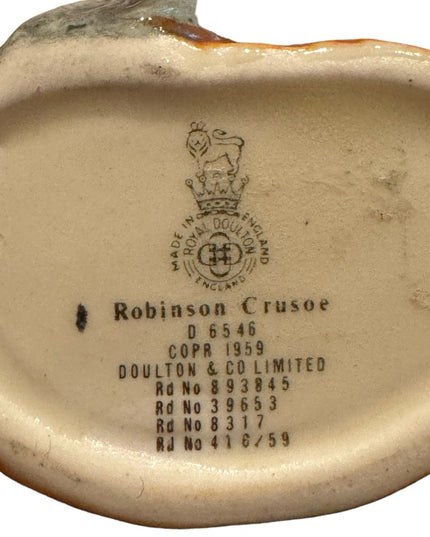 Vintsge Royal Doulton C1959 Robinson Crusoe Ceramic Jug Toby Mug MINI