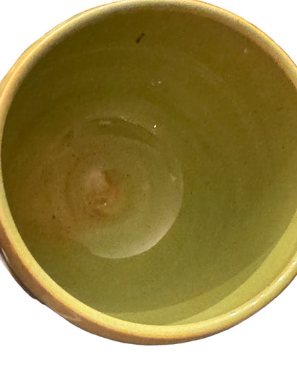 Lovely vintage green hues hand made pottery mug cup coffee tea