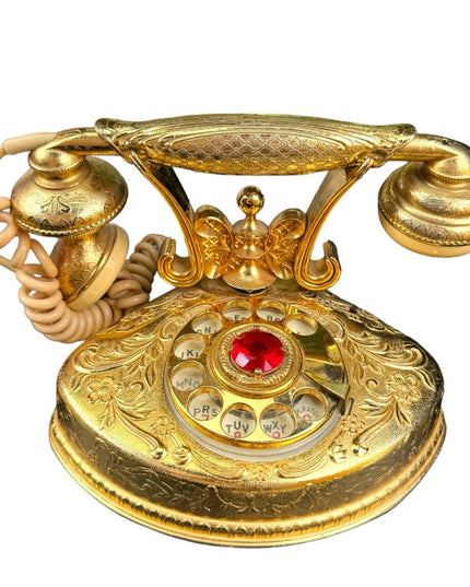 Vintage Takara 1976 Gold plated ornate Antiqued revival boudoir phone RARE