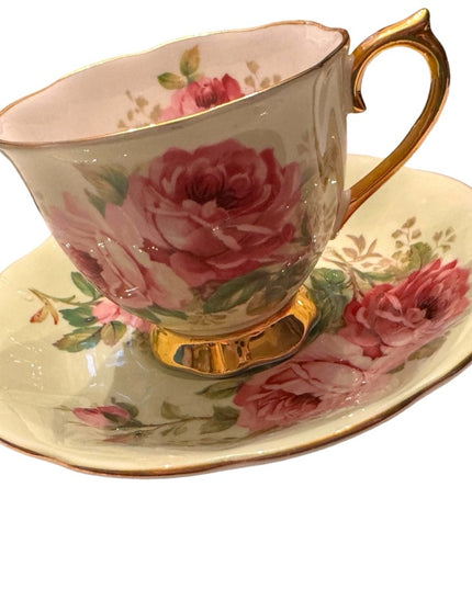 ROYAL ALBERT Bone China "American Beauty" Rare Teacup Saucer- 20th Anniversary