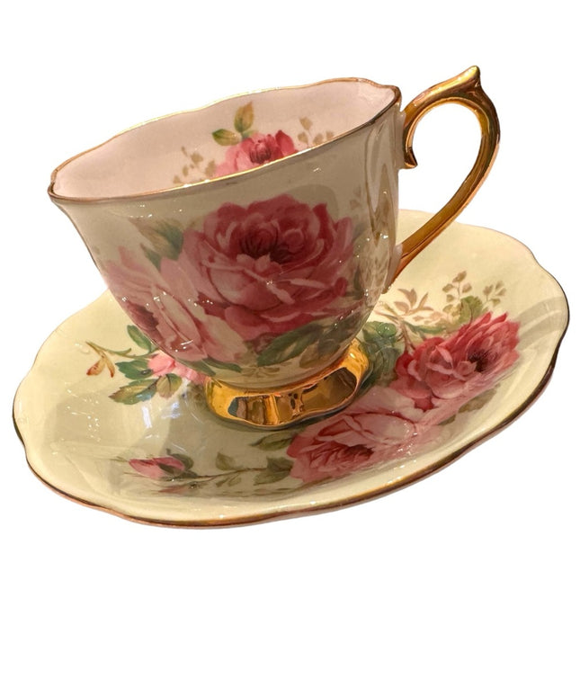 ROYAL ALBERT Bone China "American Beauty" Rare Teacup Saucer- 20th Anniversary