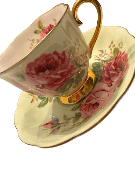 ROYAL ALBERT Bone China "American Beauty" Rare Teacup Saucer- 20th Anniversary