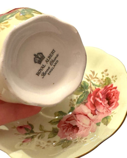 ROYAL ALBERT Bone China "American Beauty" Rare Teacup Saucer- 20th Anniversary
