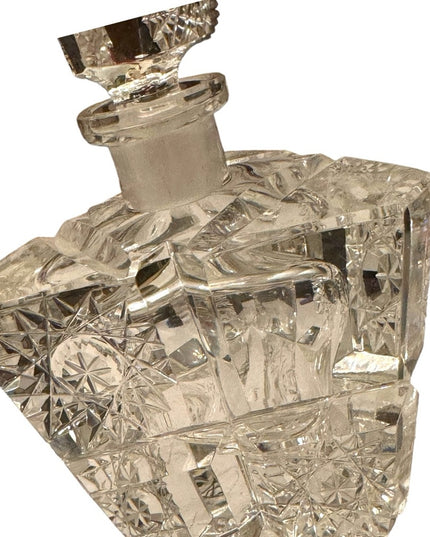 Vintage Perfume Bottle Kristall Handgeschliffen Tall heavy  Elaborate Cut Glass