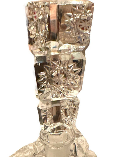 Vintage Perfume Bottle Kristall Handgeschliffen Tall heavy  Elaborate Cut Glass